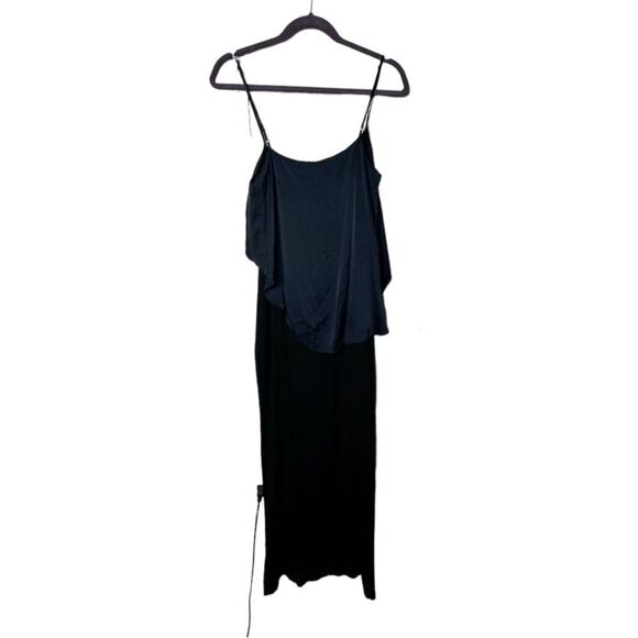 Elizabeth & James SZ M Tulsa Sleeveless Asymmetric Ruffle Dress, Black/Navy - Picture 3 of 4
